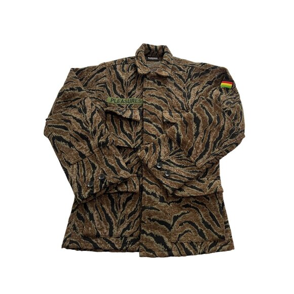Pleasures Jungle Camouflage Tiger-Tripe Jacket in Brown Green